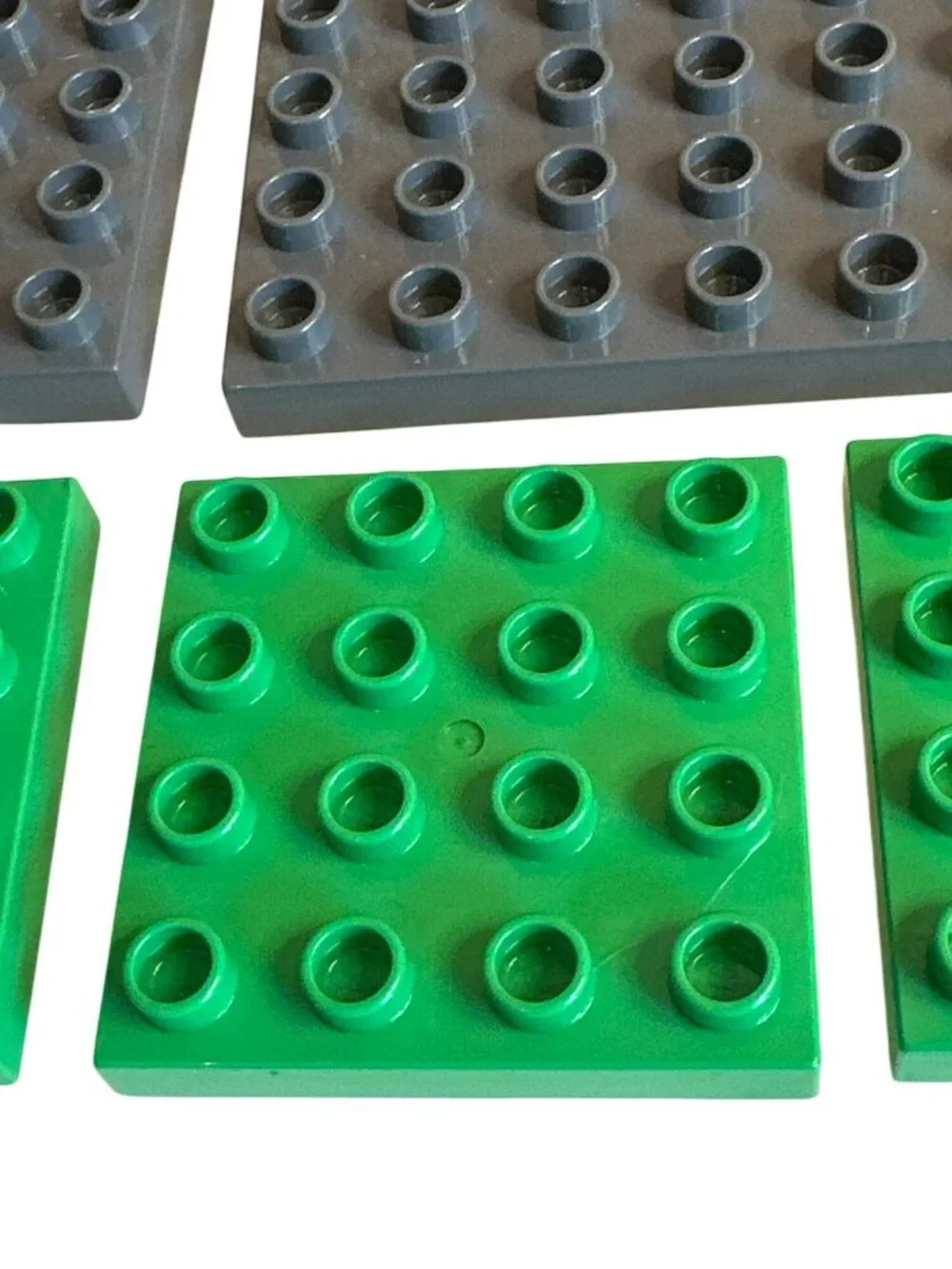 LEGO DUPLO Baseplates Lot of 5 Gray Green 8x8 4x4 8x4 Misc. Building Toys